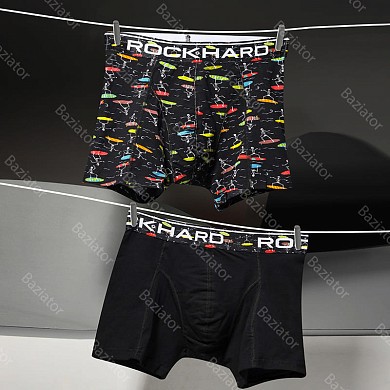 Трусы мужские боксеры Rockhard набор 2 шт хлопок с принтом в подарочной упаковке