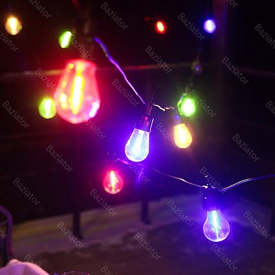 Новогодняя электрическая светодиодная ретро гирлянда уличная с большими LED лампочками 