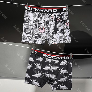 Трусы мужские боксеры Rockhard набор 2 шт с принтом хлопок