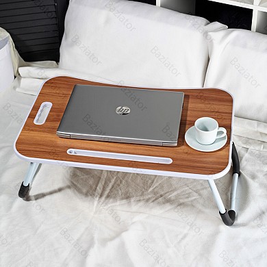 Подставка для ноутбука в кровать 60х40 см Folding c подставкой для чашки складной столик трансформер