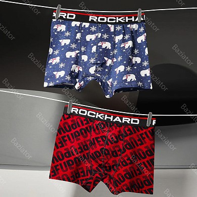 Трусы мужские боксеры Rockhard набор 2 шт с принтом хлопок