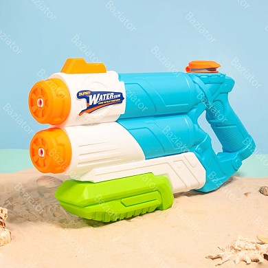 Водный детский игрушечный пистолет Аквабластер Super Water Gun большой 500 мл помповый двухпотоковый