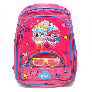Детский школьный рюкзак ранец с очками ортопедический Совы