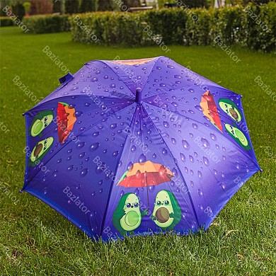 Зонт трость детский для мальчиков и девочек Авокадо полуавтомат