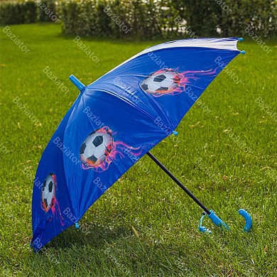 Зонт детский для мальчиков "Футбольный мяч" со свистком
