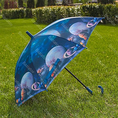 Зонт трость детский для мальчиков и девочек Космос