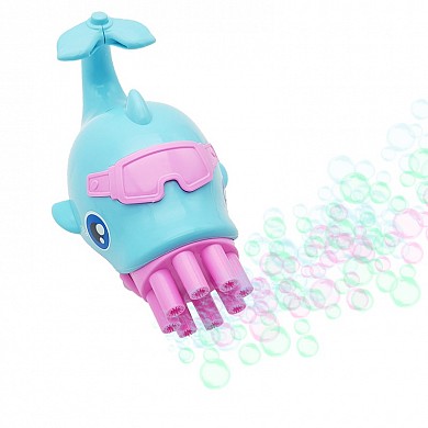 Детская пузырь машина Dolphin Bubble Дельфин для мыльных пузырей пулемет с вентилятором на батарейка