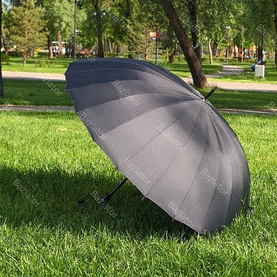 Зонт трость мужской полуавтомат для двоих с большим диаметром купола 120 см 24 спицы черный