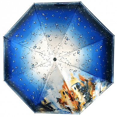 Зонт женский складной автомат Акварель под дождем в подарочной коробке