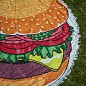Круглое пляжное покрывало-коврик с бахромой 150 см (микрофибра) Гамбургер
