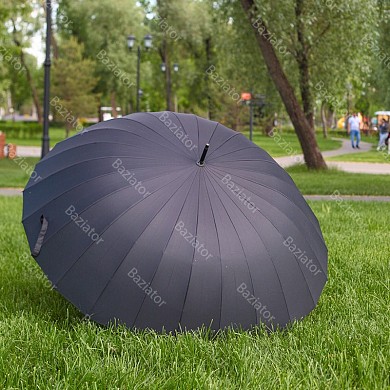 Зонт трость мужской полуавтомат для двоих с большим диаметром купола 120 см 24 спицы черный