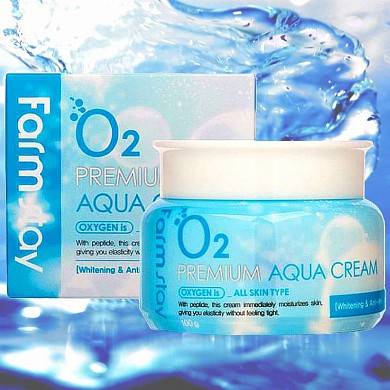 Крем с эпидермальным фактором роста FarmStay O2 Premium Aqua Cream, 100мл