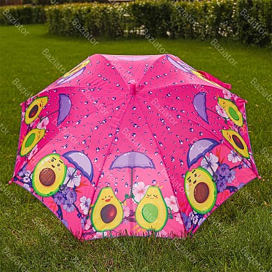 Зонт трость детский для мальчиков и девочек Авокадо полуавтомат