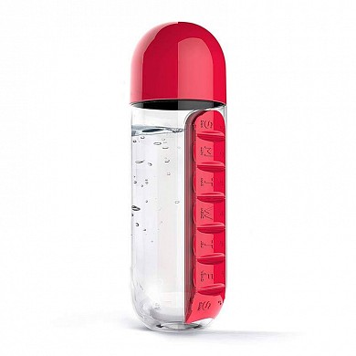 Бутылка для воды с таблетницей Pill Vitamin Water Bottle