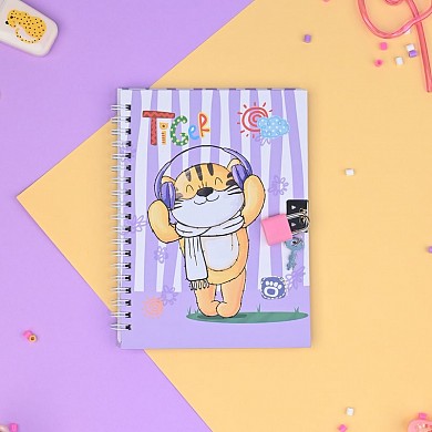 Детский подарочный блокнот для девочек и мальчиков с замком Тигр символ года
