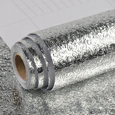 Многоразовая самоклеящаяся алюминиевая фольга масло-защитная огнестойкая пленка для кухни 300х60 см