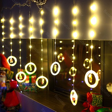 Новогодняя интерьерная гирлянда Рождественские фигурки 8 режимов 3 метра с коннектором, контроллером