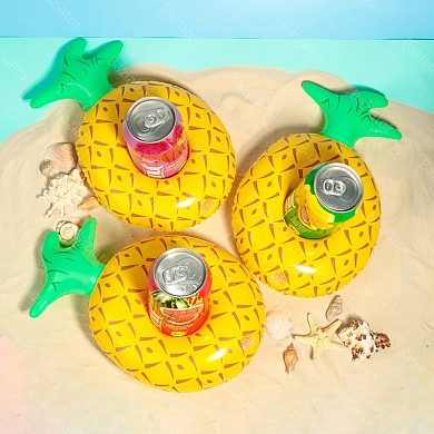 картинка Пляжный набор надувных подстаканников для напитков в бассейн на пляж Ананас 3шт.