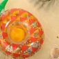 Пляжный надувной подстаканник для напитков в бассейн Ананас прозрачный с блестками