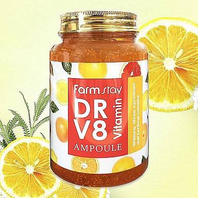 Ампульная сыворотка с витаминами FarmStay DR-V8 Vitamin Ampoule, 250мл