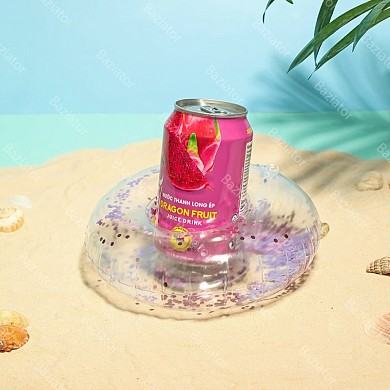 Пляжный надувной подстаканник для напитков в бассейн Прозрачный круг с блестками
