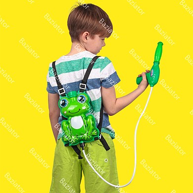 Детский водяной бластер с рюкзаком Лягушка