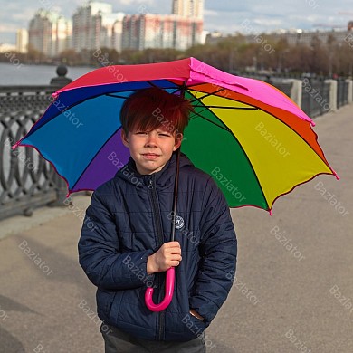 Зонт детский для мальчиков и девочек Радужный с волнистой кромкой