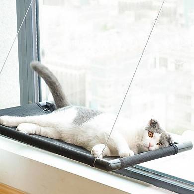 картинка Гамак для кошек на окно на присосках длина 67см