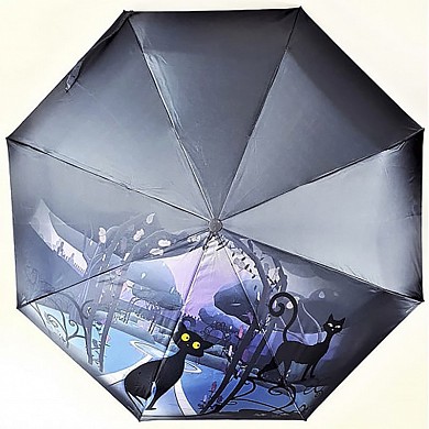 Зонт складной женский Коты в городе автомат