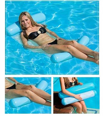 Надувной шезлонг гамак для плавания Floating Bed 130 x 73 см