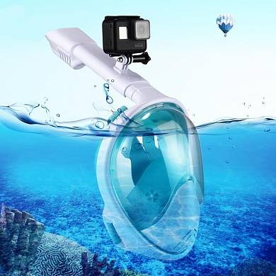 Полнолицевая маска 3.0 со складной трубкой и выпуклым стеклом для подводного плавания снорклинга