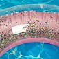 Пляжный надувной круг для плавания с ручками и разноцветными блестками