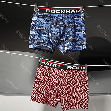 Трусы мужские боксеры Rockhard набор 2 шт с принтом хлопок