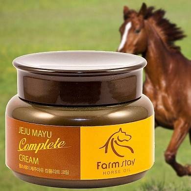 картинка Крем для лица с лошадиным маслом FarmStay jeju mayu complete cream, 100мл