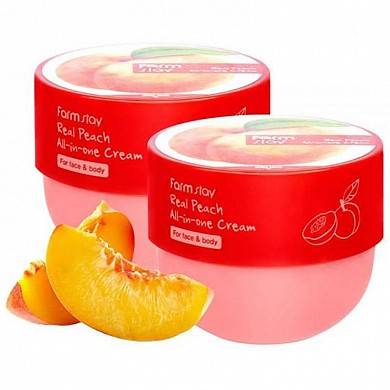 Многофункциональный крем с экстрактом персика FarmStay Real peach All-In One Cream, 300мл