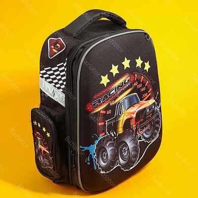 Ранец рюкзак школьный для мальчиков ортопедический для первоклассника машина с рисунком