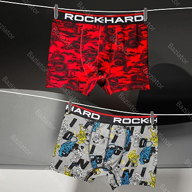 Трусы мужские боксеры Rockhard набор 2 шт с принтом хлопок