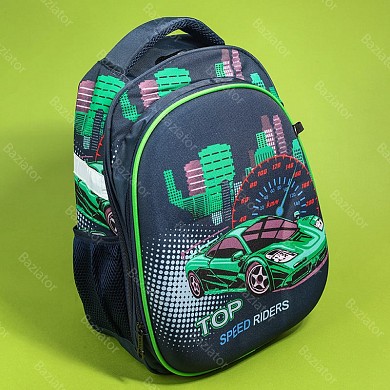 Ранец рюкзак школьный для мальчиков ортопедический для первоклассника машина с рисунком