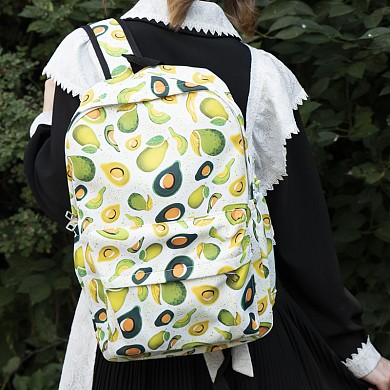 Школьный рюкзак детский, для подростка с авокадо с листочками