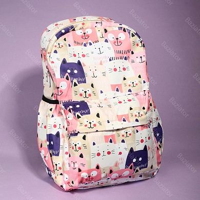 Рюкзак детский школьный для девочек подростков для ноутбука женский с кошками