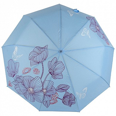 Зонт женский полуавтомат Frei Regen матовый "Маки" с цветочным рисунком
