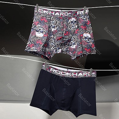 Трусы мужские боксеры Rockhard набор 2 шт хлопок с принтом в подарочной упаковке