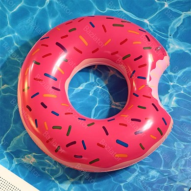 Надувной круг для плавания пончик розовый Strawberry Donut