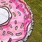 Круглое пляжное покрывало-коврик с бахромой 150 см (микрофибра) Beach Towel Пончик Donat