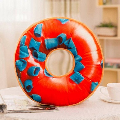 3D декоративная подушка Пончик 34х34 см
