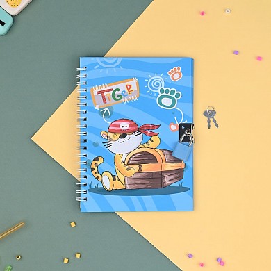 Детский подарочный блокнот для девочек и мальчиков с замком Тигр символ года