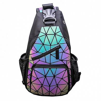 Геометрическая люминесцентная неоновая кросс-боди сумка "Хамелеон"