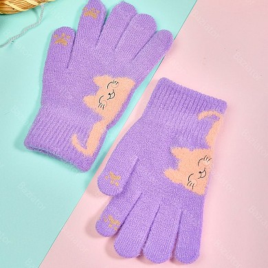 Перчатки детские для девочки и мальчика демисезонные осень Котик