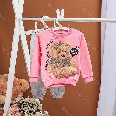 Костюм детский спортивный штаны и кофта для девочки на весну Мишка 