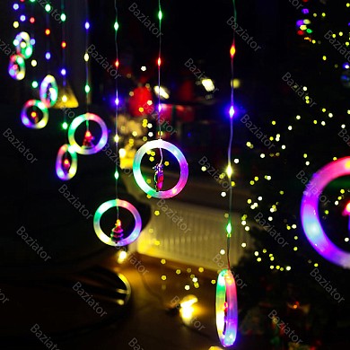 Новогодняя интерьерная гирлянда Рождественские фигурки 8 режимов 3 метра с коннектором, контроллером